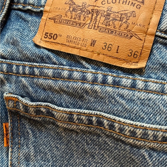Vintage 90s Levi’s 550 Orange Tab Jeans W36 L36 Relaxed Fit Tapered Leg Grunge - Picture 11 of 15